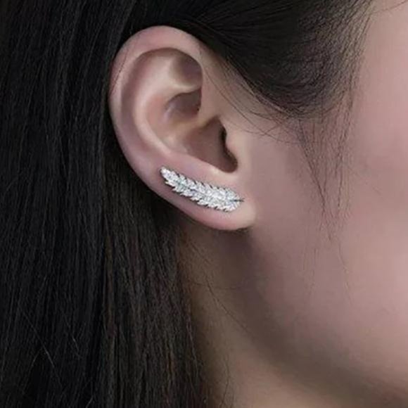 NEW Sterling Silver Leaf Earrings, beautiful Earrings, cute Earrings - Picture 4 of 4